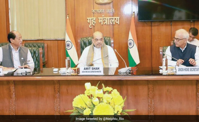 Amit Shah Meets Naga Leaders Led By Chief Minister Neiphu Riu In Delhi