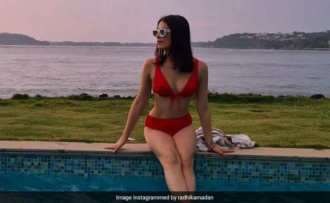 Nothing To See Here, Just Radhika Madan "Pooling Around" In A Red Swim Set