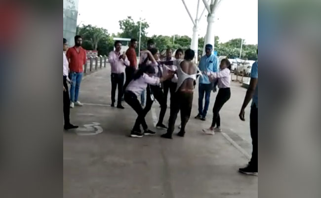 On Camera, Group Of Women Mercilessly Thrash Man Outside Raipur Airport