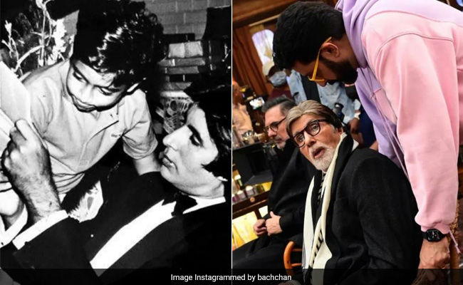 In Pics: Abhishek's "Surprise Visits" To Dad Amitabh Bachchan's Set, Then And Now