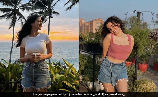 Malavika Mohanan And Sanya Malhotra Are Still Summer Loving In Crop Tops, Denim Shorts