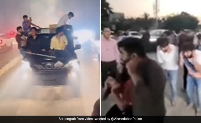 Watch: Men Bursting Firecrackers On Car's Roof Detained In Ahmedabad