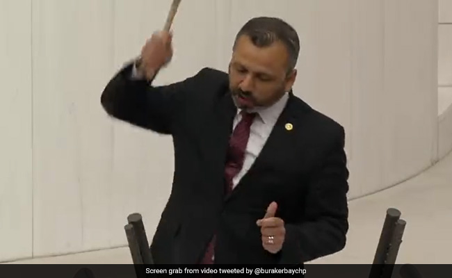 Video: Turkey Lawmaker Breaks His Phone With Hammer In Parliament. Here's Why