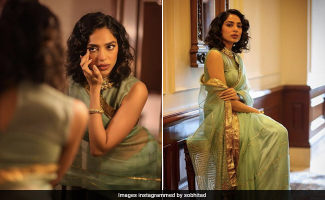 Defining Simplicity, Elegance And Poise In A Pastel Organza Saree Is Sobhita Dhulipala