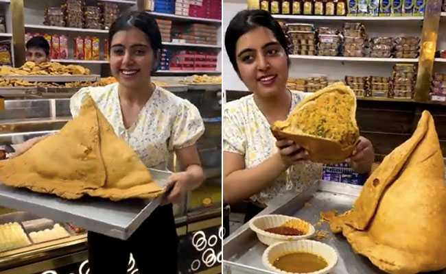 VIDEO: कभी देखा है  8 किलो का 'बाहुबली समोसा', खाने पर मिलेगा 51 हजार का इनाम!