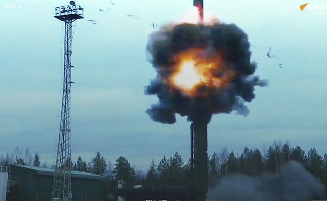 Watch: Russia Launches Ballistic Missile As Part Of Nuclear Drills