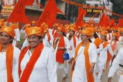 Right-Wing Group Members Carry Swords At Navaratri March In Karnataka Right-Wing Group Members Carry Swords At Navaratri March In Karnataka