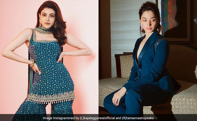 Day 8 Of <i>Navratri</i> 2022: How Tamannaah Bhatia, Kajal Aggarwal And More Have Previously Aced Peacock Green