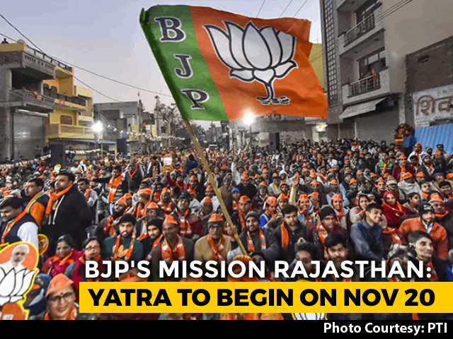 BJP's 'Mission Rajasthan' Yatra To Begin On November 20
