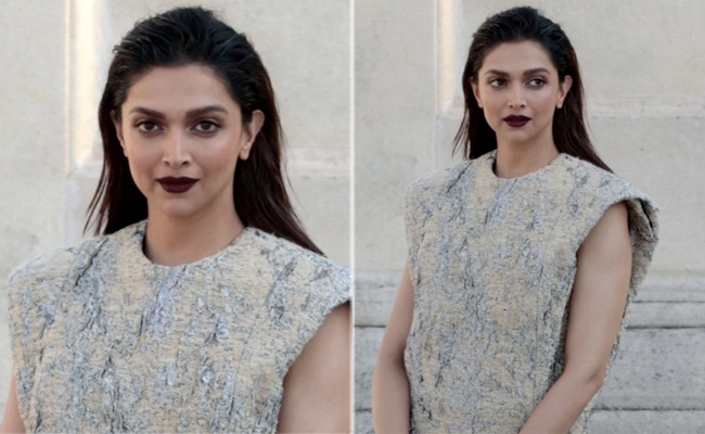 In An Exaggerated Mini Dress, High Boots And Dark Lips, Deepika Padukone In Louis Vuitton Certainly Gave Paris An Edge