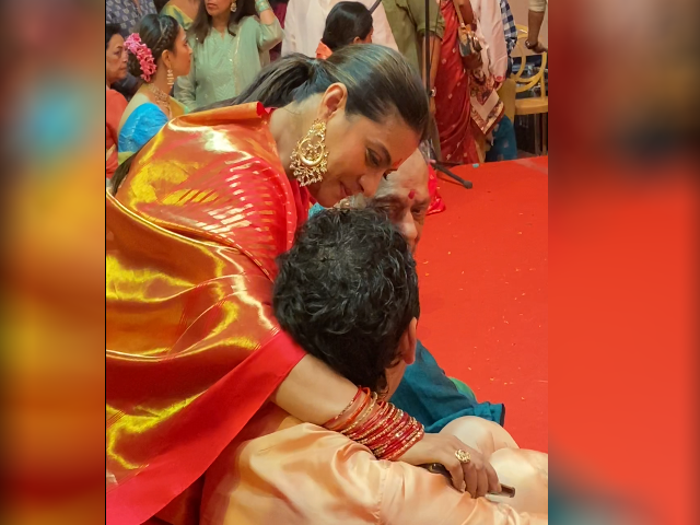 Durga Puja 2022: Kajol's Festivities With Cousin Ayan And Uncle Deb Mukherjee