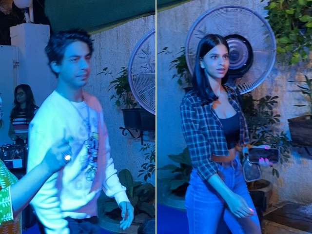 Aryan And Suhana Khan Attend Madhuri Dixit's <i>Maja Ma</i> Screening