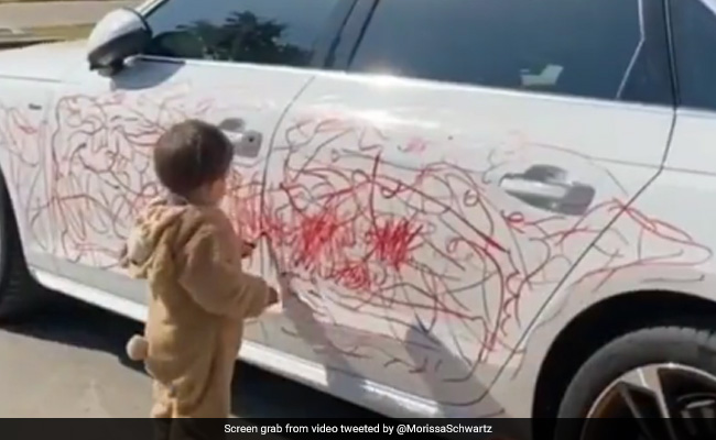 Viral Video: Boy Scribbles On A Car With Lipstick, Leaves Internet In Splits
