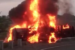 Woman Killed, 23 Injured As Fuel Tanker Catches Fire In Madhya Pradesh Woman Killed, 23 Injured As Fuel Tanker Catches Fire In Madhya Pradesh