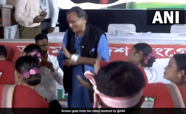 Watch: In Assam, Shashi Tharoor Joins Folk Artists As They Perform Bihu