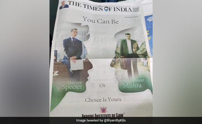 "Harvey Specter Or Jagdishwar Mishra": Indore Law College's Ad Is Viral