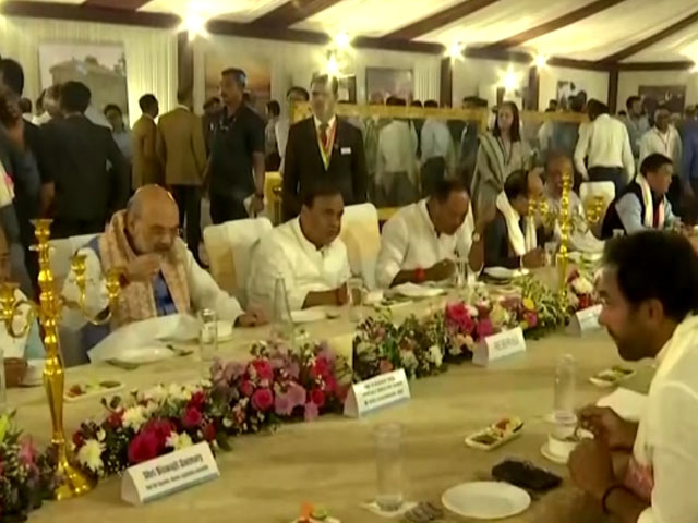 Watch: Amit Shah's Dinner With MLAs, Bureaucrats In Assam