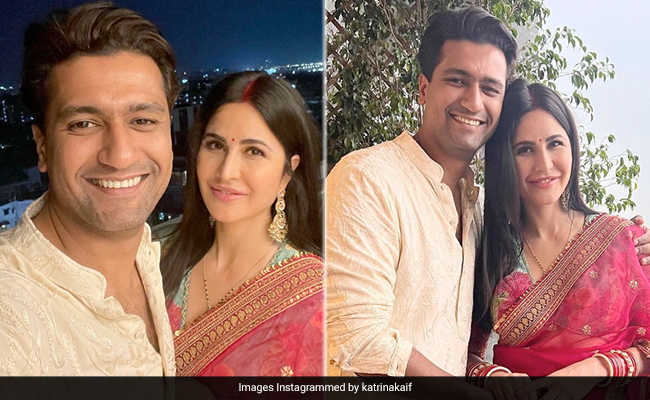 Katrina Kaif's First Karwa Chauth Was A Traditional Splendour In A Pink Sabyasachi <i>Saree</i>