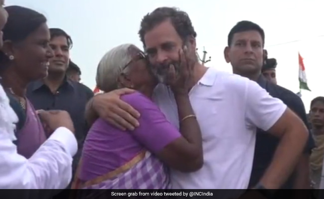 Watch: Rahul Gandhi's Heartwarming Moment With Elderly Woman