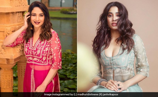 Madhuri Dixit Or Janhvi Kapoor, Who Is Your Pick For The Trendy Chanderi Rs 25K Slit Suit?