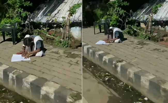 स्ट्रीट लाइट की रोशनी में पढ़ाई करती दिखी बच्ची, Video देख इमोशनल हुए लोग