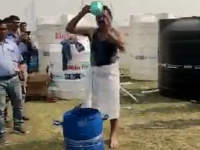 Watch: Official, Targeted By BJP MP, Bathes In "Non-Toxic" Yamuna Water