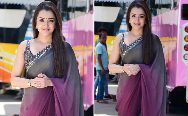 Right In Time For Diwali, Trisha Krishnan's Grey And Pink Ombre Saree Is Topping The Style Charts