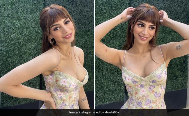 Khushi Kapoor Gets Those Late Summer Vibes Right On Point With Her Thick Brown Fringe And Winged Eyeliner