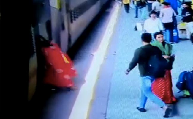 Video: Woman Falls Into Gap Between Moving Train And Platform In Bihar
