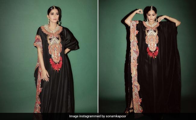 In A Regal Black Kaftan, Sonam Kapoor Is Doing Festive Fashion The Boho Way