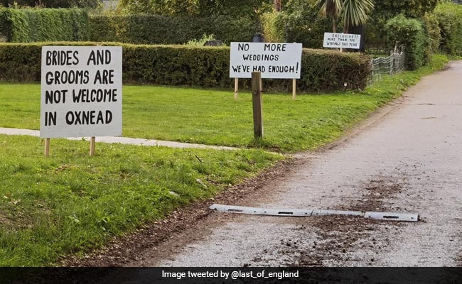 "No More Weddings": Angry Villagers In UK Put Up Signs Warning Couples