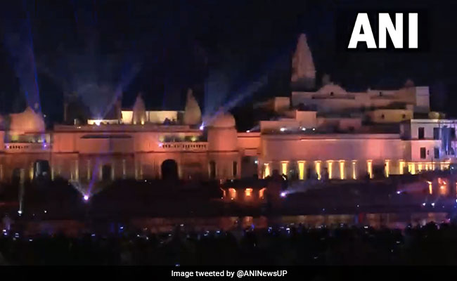 Watch: Colourful Lights And Laser Show Light Up Ayodhya's Night Sky Ahead of Diwali