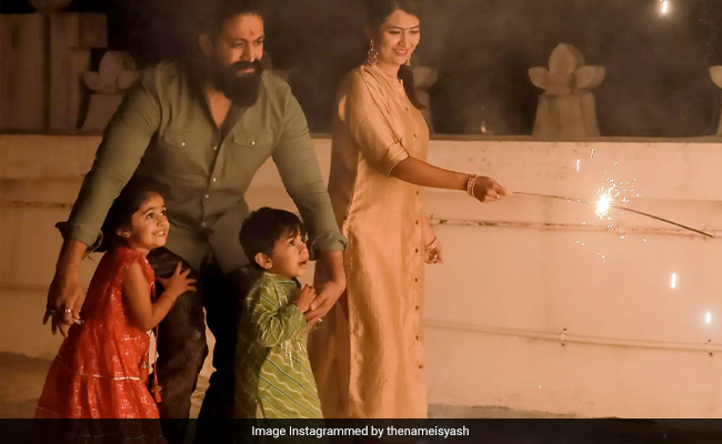 Diwali 2022: How <i>KGF</i> Star Yash Celebrated The Festival With Wife Radhika Pandit And Kids
