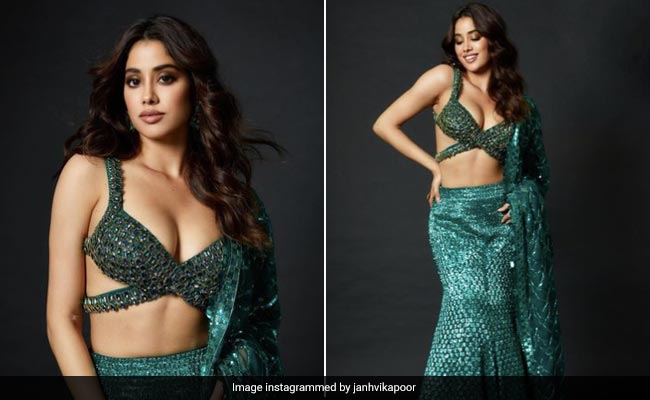 Janhvi Kapoor In A Sparkling Green <i>Lehenga</i> Says, "I Think I Found My New Favourite Colour" And We Couldn't Agree More