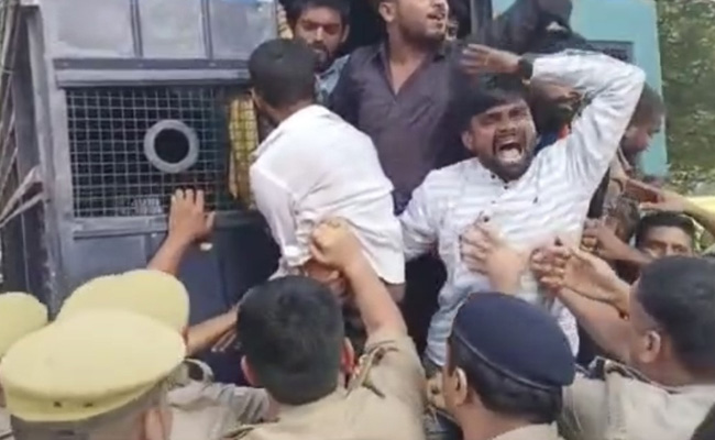 Watch: UP Students Protest 400% Fee Hike, Detained After Hostage Claims
