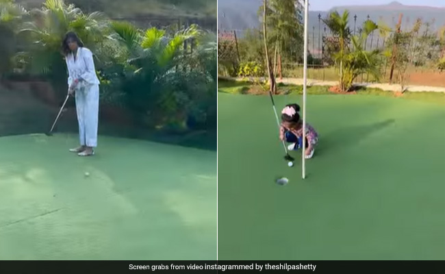 Shilpa Shetty ने बेटी समीशा के साथ खेली गोल्फ, मां-बेटी की क्यूट VIDEO पर फैंस ने जमकर लुटाया प्यार