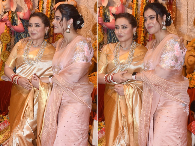 Kajol And Rani Mukerji Up The Traditional Fashion Quotient In Their Resplendent Silk <i>Sarees</i>