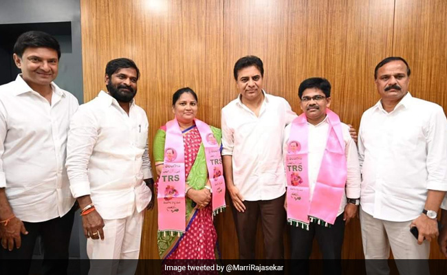 Setback For Congress After 2 Leaders Join KCR's Party Ahead Of Key Bypoll