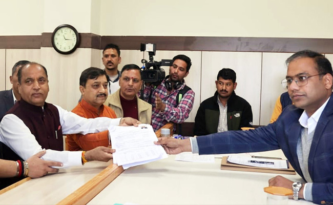 Himachal Chief Minister Jairam Thakur Files Nomination Ahead Of Polls
