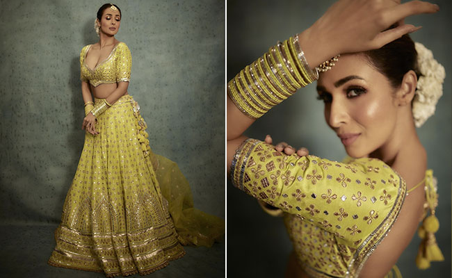 Malaika Arora Is All The Light Our Lives Need In A Brightly Coloured Embellished Gopi Vaid <i>Lehenga Choli</i>