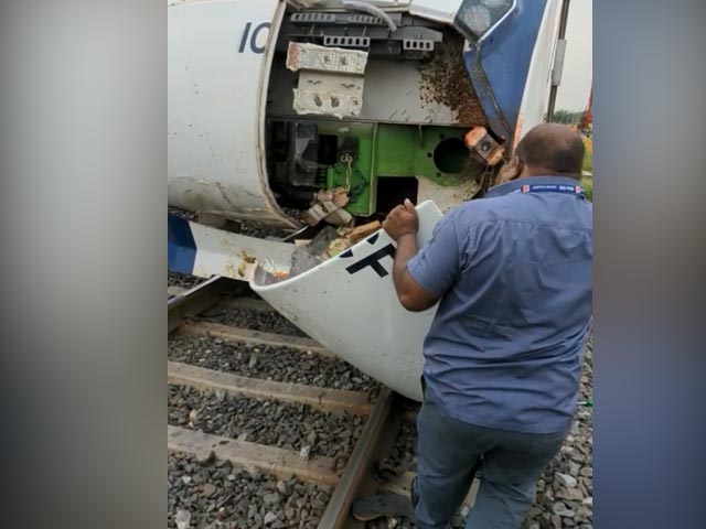 Watch: Vande Bharat Train Damaged After Hitting Buffalo Herd In Gujarat