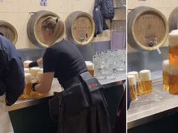 Viral Video: Waitress Picks And Carries Over 12 Beer Mugs At Once; Internet Reacts
