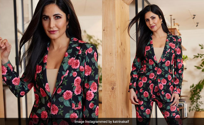 Katrina Kaif In A Chic Dark Floral Pantsuit Exudes Autumn Vibes With A Boss Babe Touch