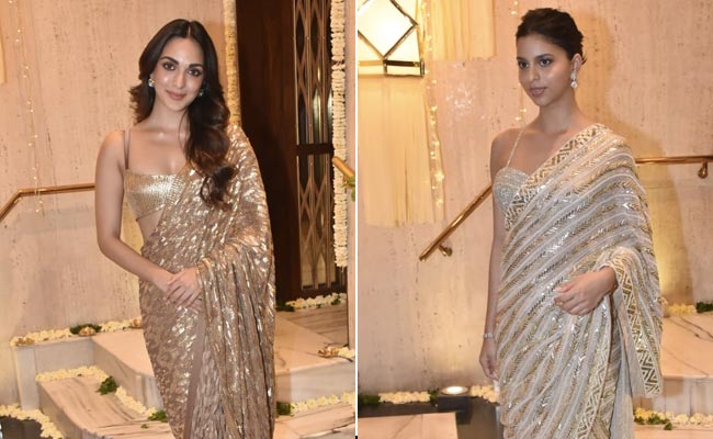 From Kiara Advani To Shanaya Kapoor, These Celebrities Make Trendy Metallic Sarees A Staple For Diwali 2022