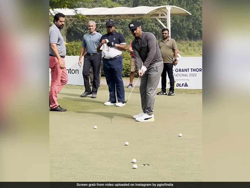 Watch: MS Dhoni Shows Off His Golf Skills In Kapil Dev's Tournament