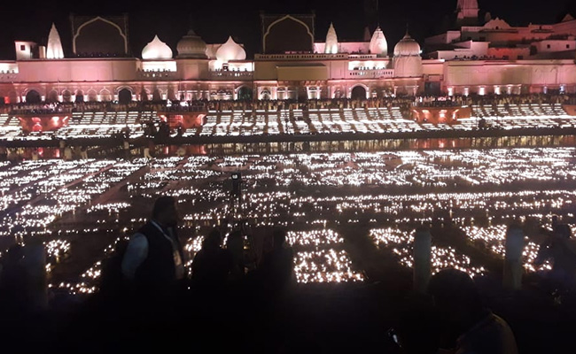 In Pics: 15 Lakh <i>Diyas</i> At Ayodhya Deepotsav To Set Record
