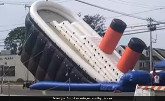 Video Showing Bouncy House Shaped Like Sinking Titanic Goes Viral