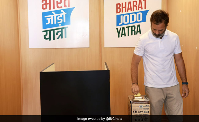 Congress President Polls: Rahul Gandhi, Mallikarjun Kharge Vote In Karnataka