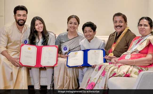 Suriya Shares A Picture-Perfect Moment With His Family After Winning The National Award. See Pic