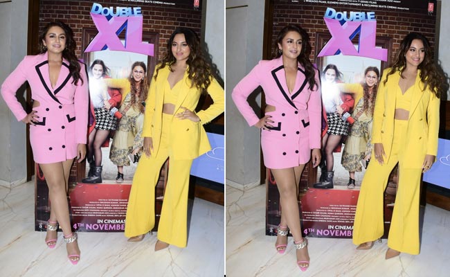 For <i>Double XL</i> Trailer Launch, Huma Qureshi And Sonakshi Sinha Are Twice As Nice In Their Bright Power Ensembles